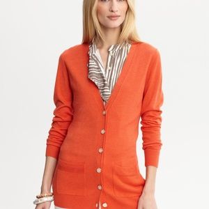 Banana Republic Orange Cardigan EUC